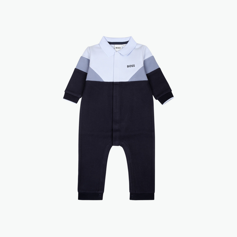 Boss kids Logo Print Romper in Navy