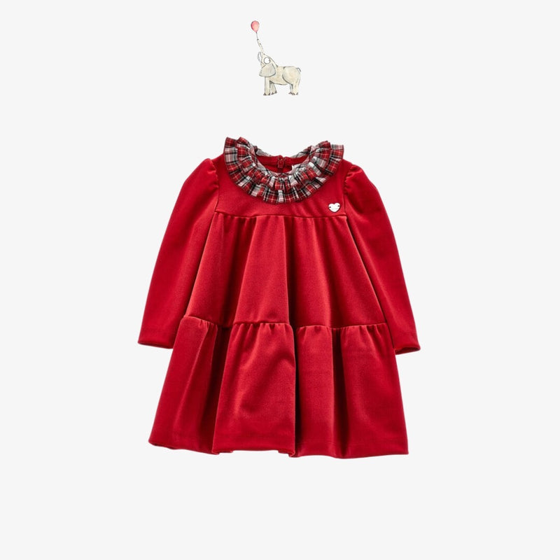Monalisa Tartan Collar Chenille Dress | 9M