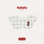 Kekeyo Baby Bibs - Black Grid Brown Chess Knight Motif