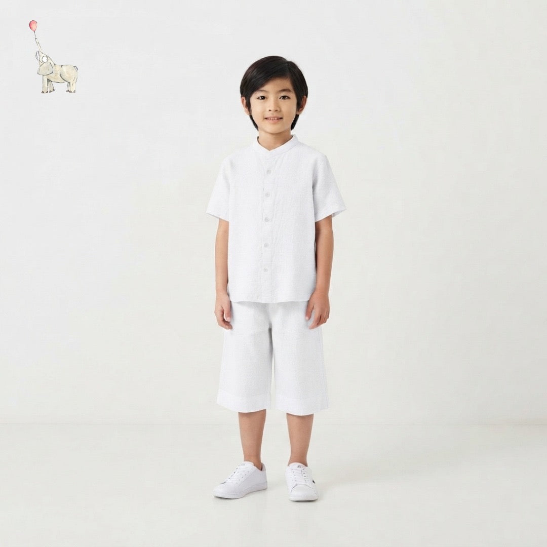 Kekeyo Linen Short-Sleeve Koko Shirt Top | 2-14Y