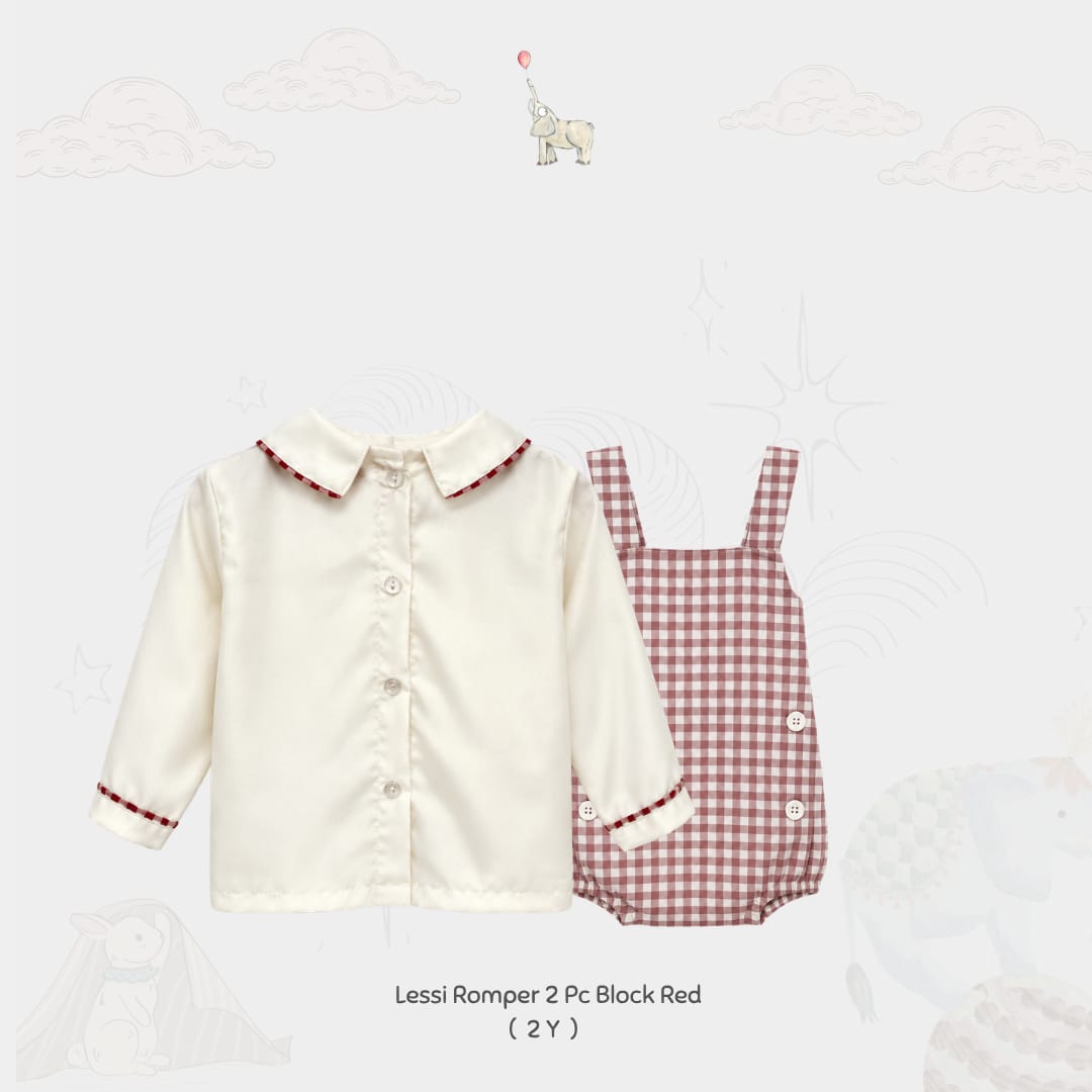 Lessi Romper 2 Pack Red  and Green