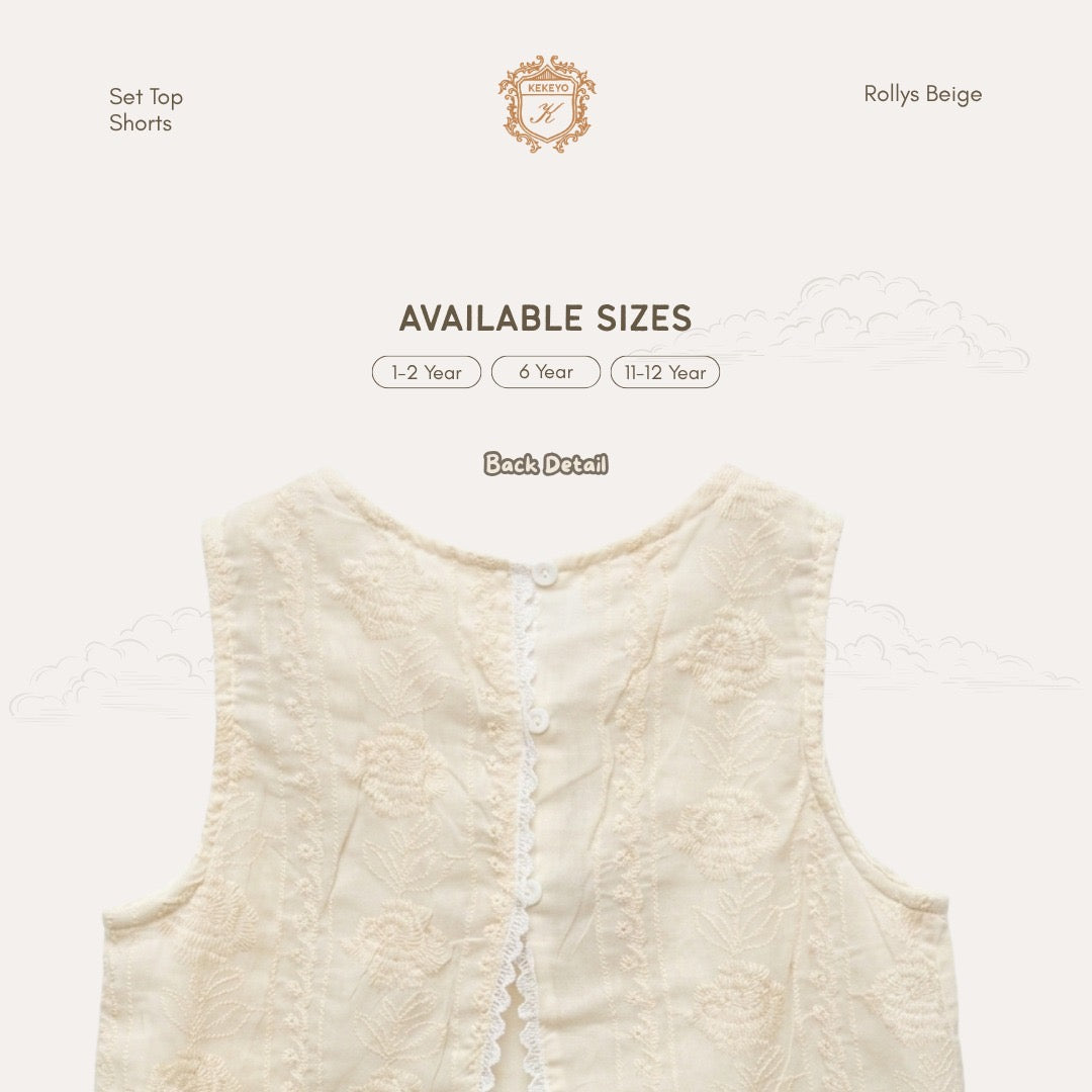 Kekeyo Set Top & Short Rollys Beige | 1-2Y 6Y 11-12Y