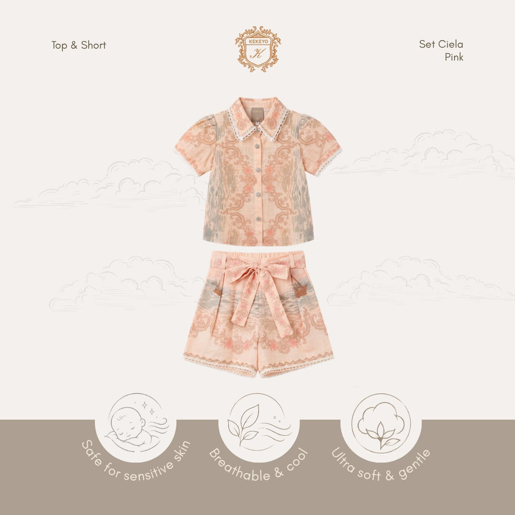 Kekeyo Top & Short Set Ciela Pink