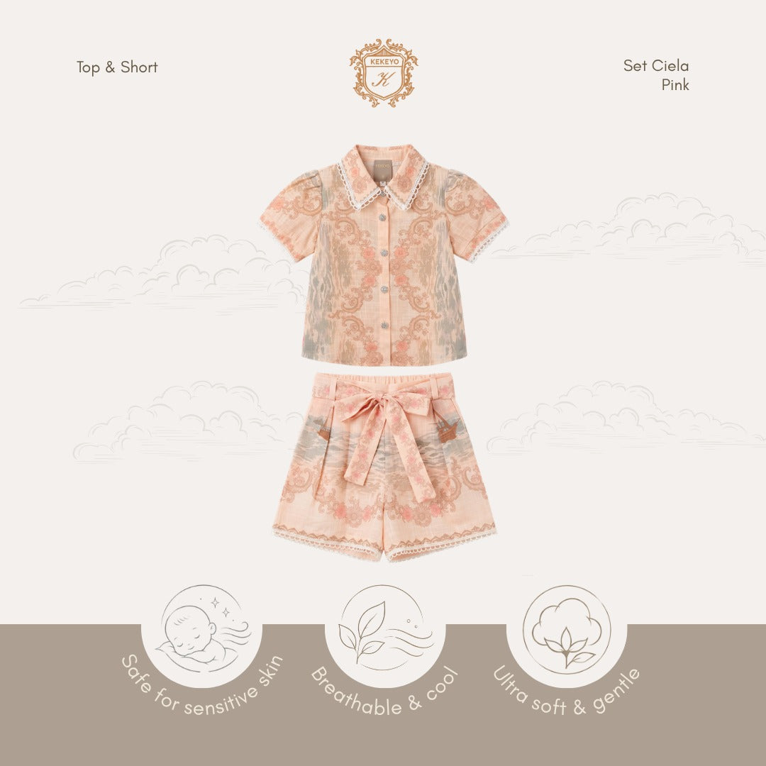 Kekeyo Top & Short Set Ciela Pink