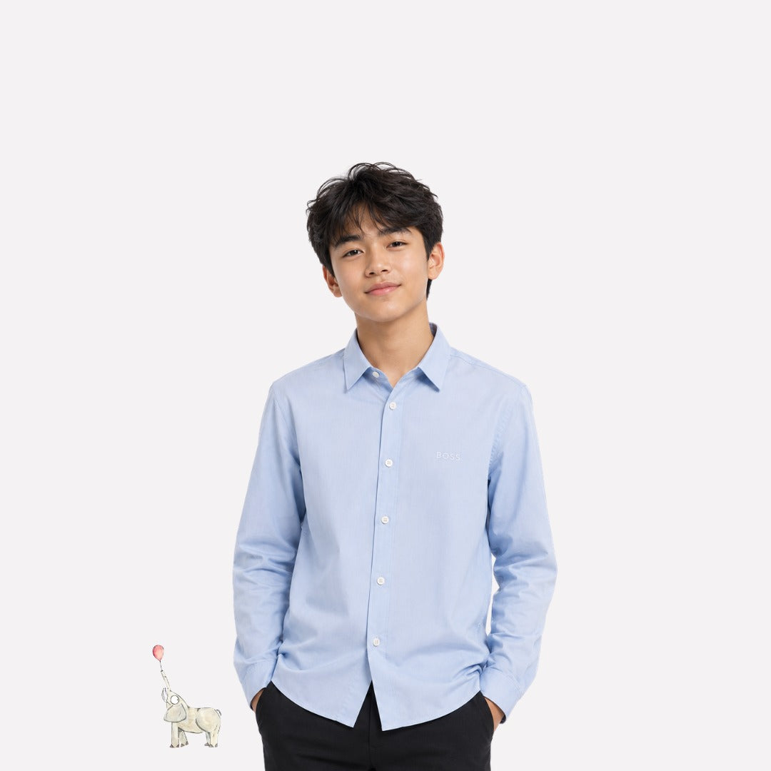 Boss Shirt Blue Long Sleeve