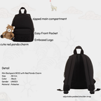 Boss Black Mini Backpack With Red Panda Charm