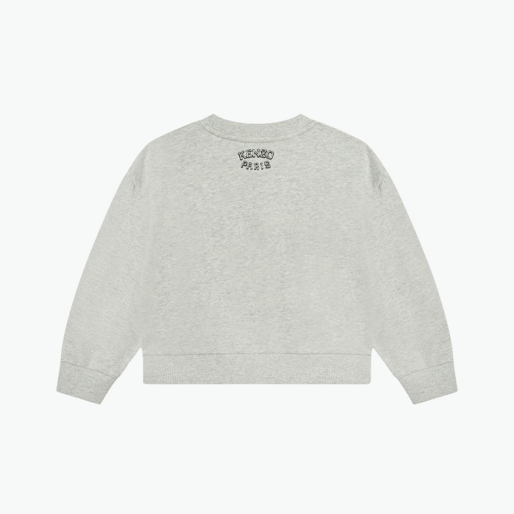 Kenzo Kotora Embroidered Cotton Sweatshirt In Grey