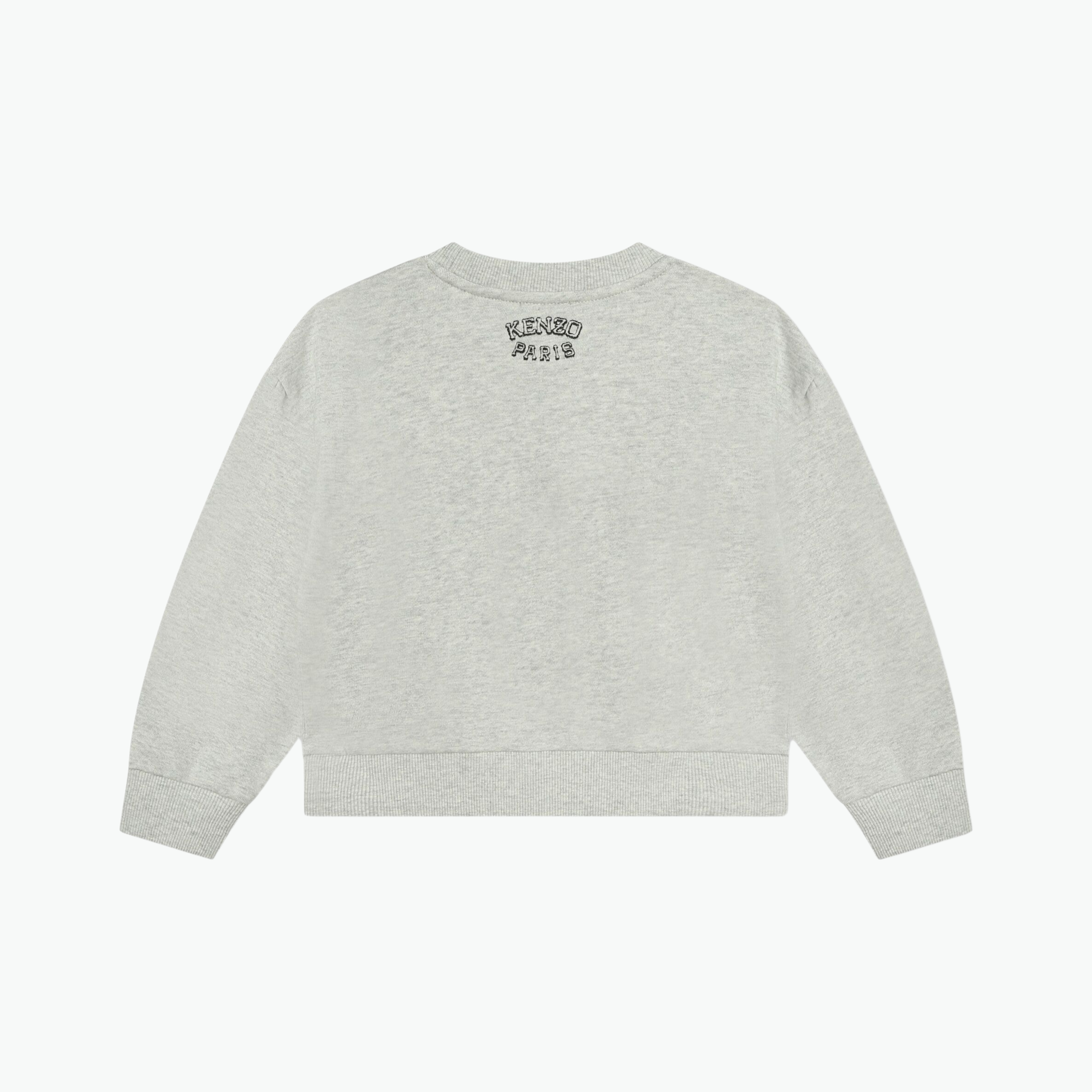 Kenzo Kotora Embroidered Cotton Sweatshirt In Grey