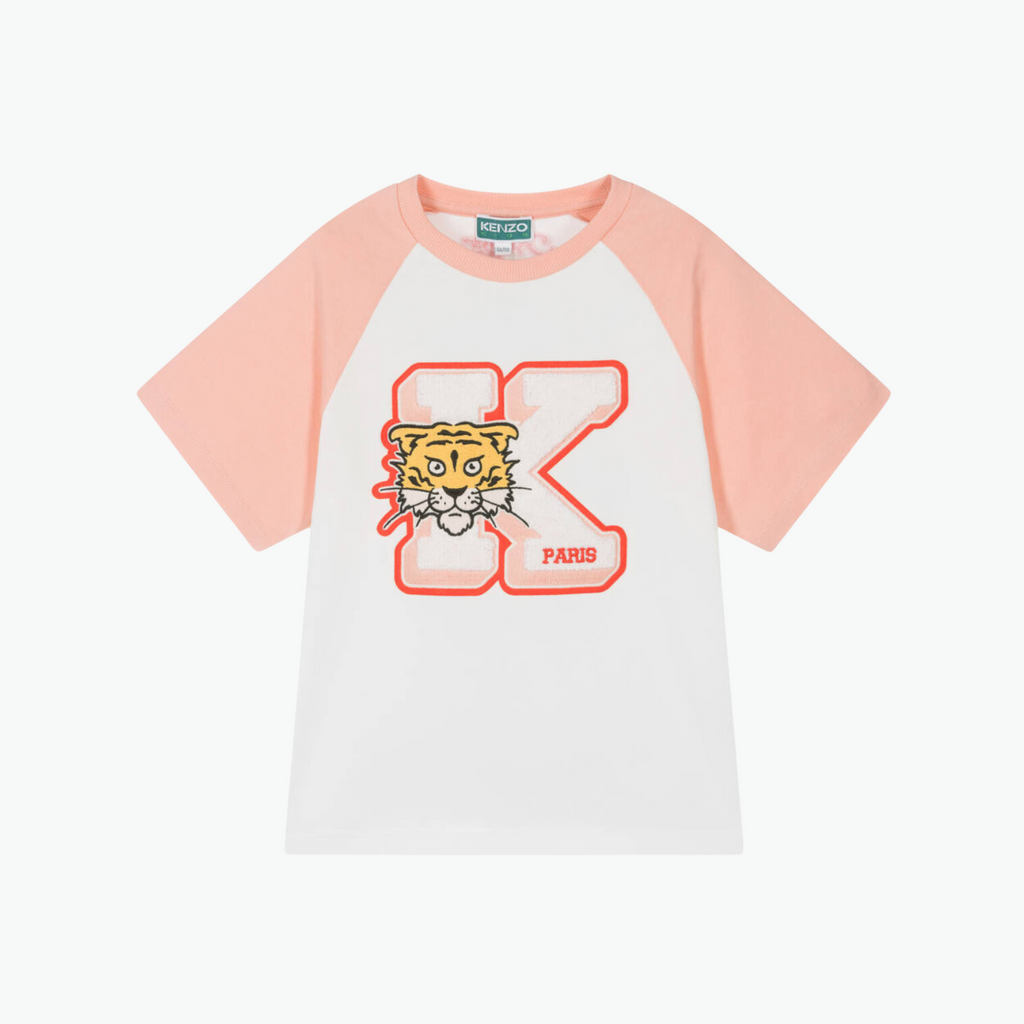 Kenzo Girls Logo T-Shirt "K" in Pink White