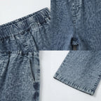 Kekeyo Denim Jiercy Set Top Pants | Ruffle Top & Denim Pants Set | 8Y