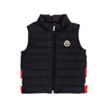 Moncler Kids Logo Print Vest in Navy Blue