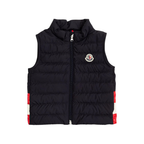 Moncler Kids Logo Print Vest in Navy Blue