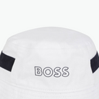 Boss KIds Logo Print Bucket Hat in White