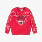 Kenzo Tiger Head Logo Sweatshirt in Cerise pink