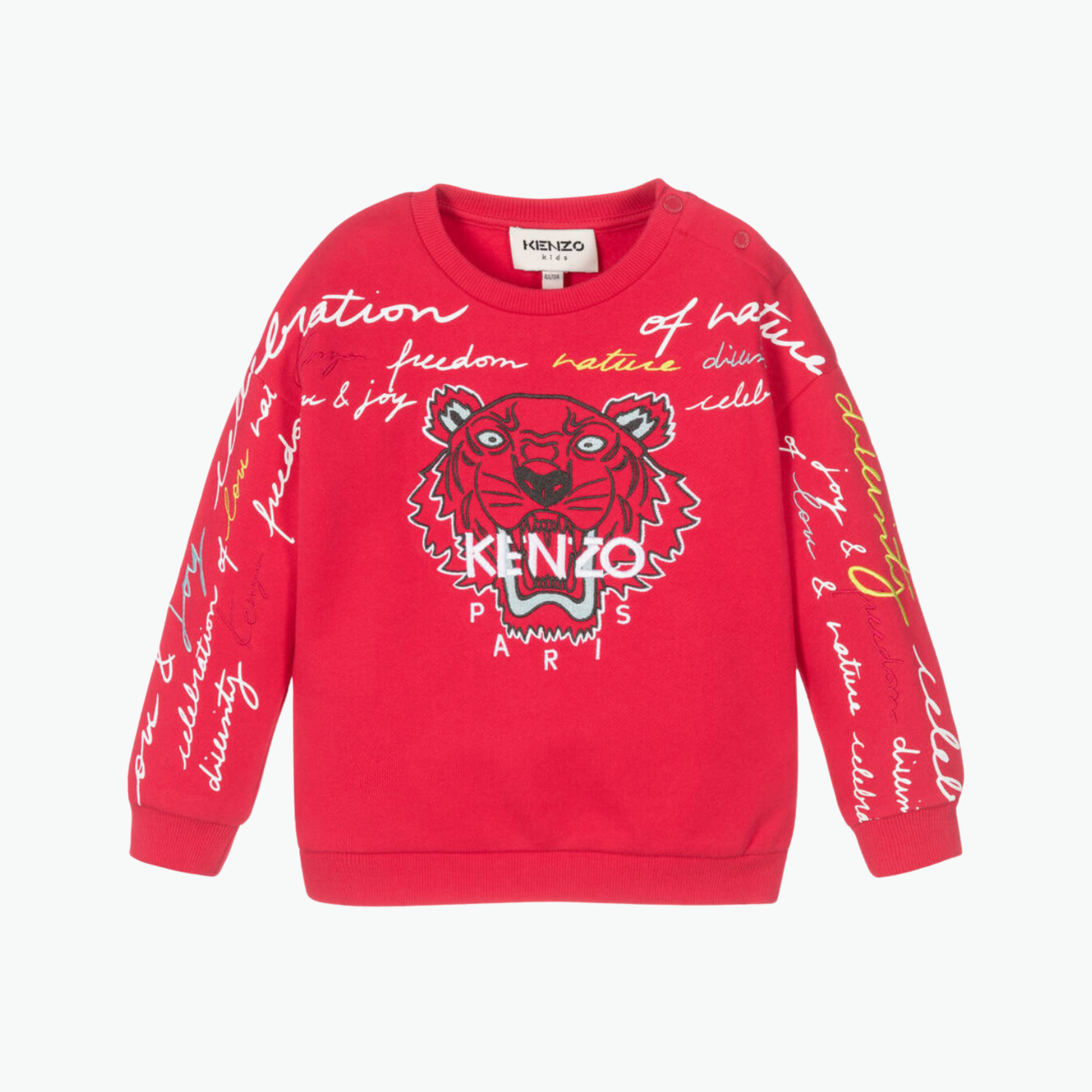 Kenzo Tiger Head Logo Sweatshirt in Cerise pink