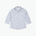 Boss Kids Logo Print Striped Cotton Shirt