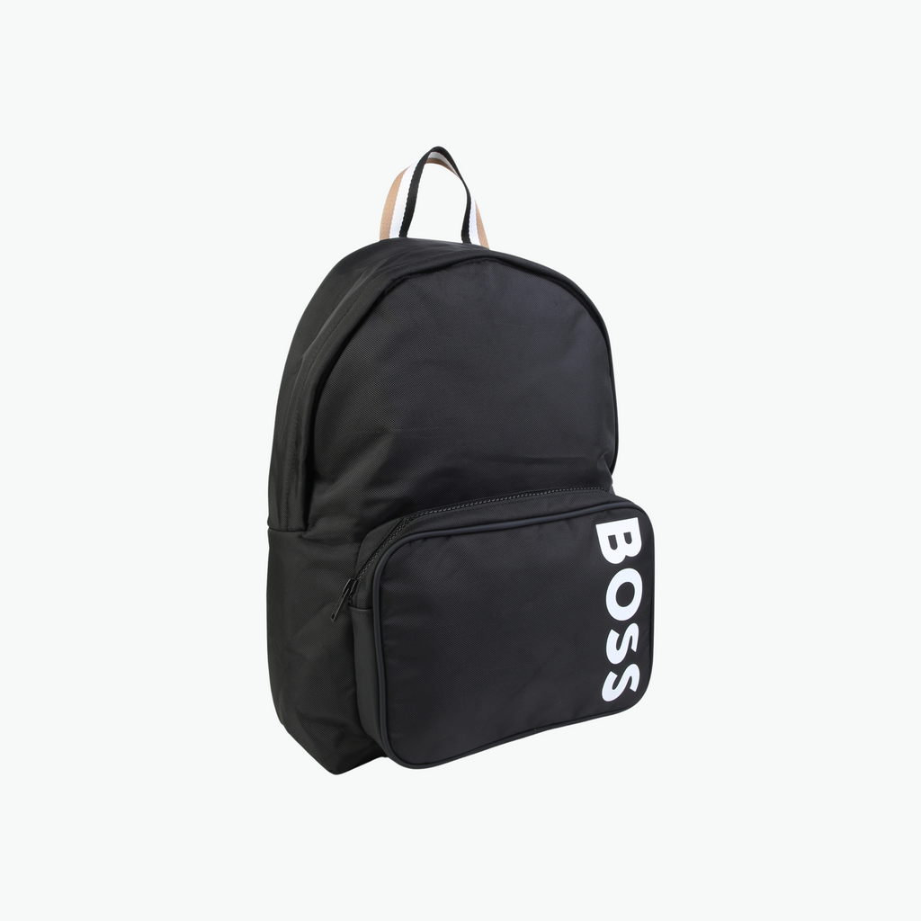 Boss Kids Logo Print Backpack