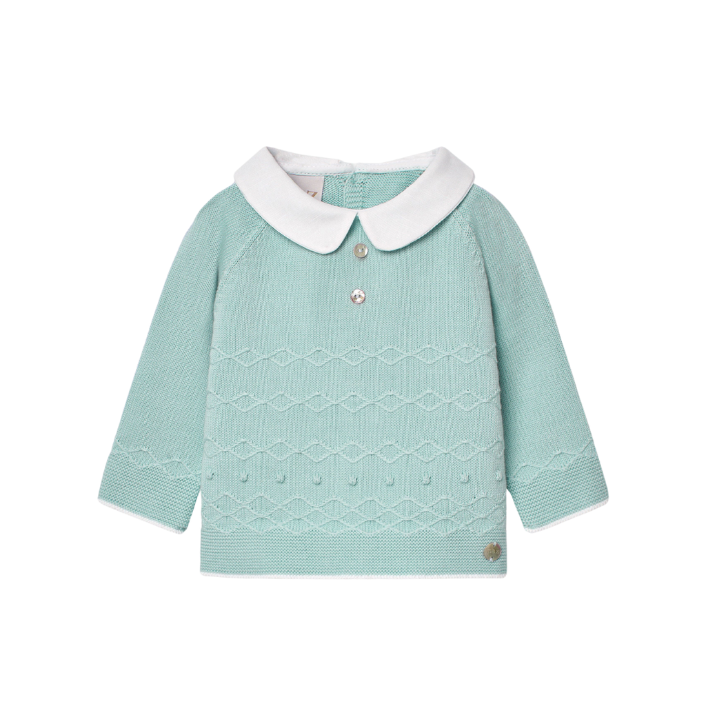 Paz Rodriguez Knitted Sweater in Aqua