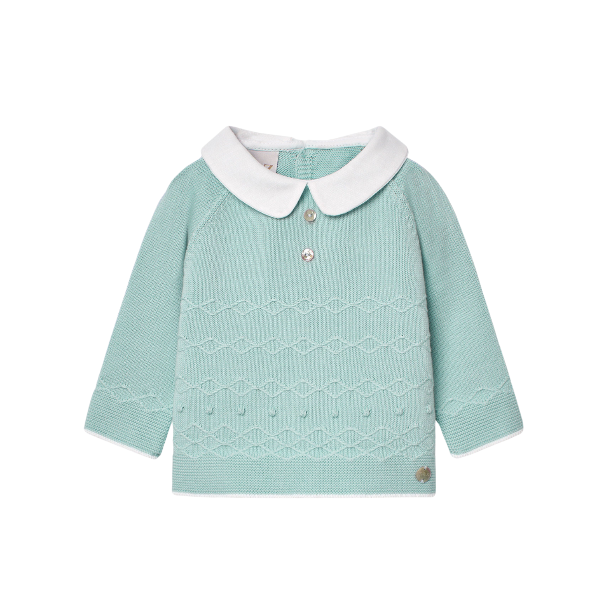 Paz Rodriguez Knitted Sweater in Aqua