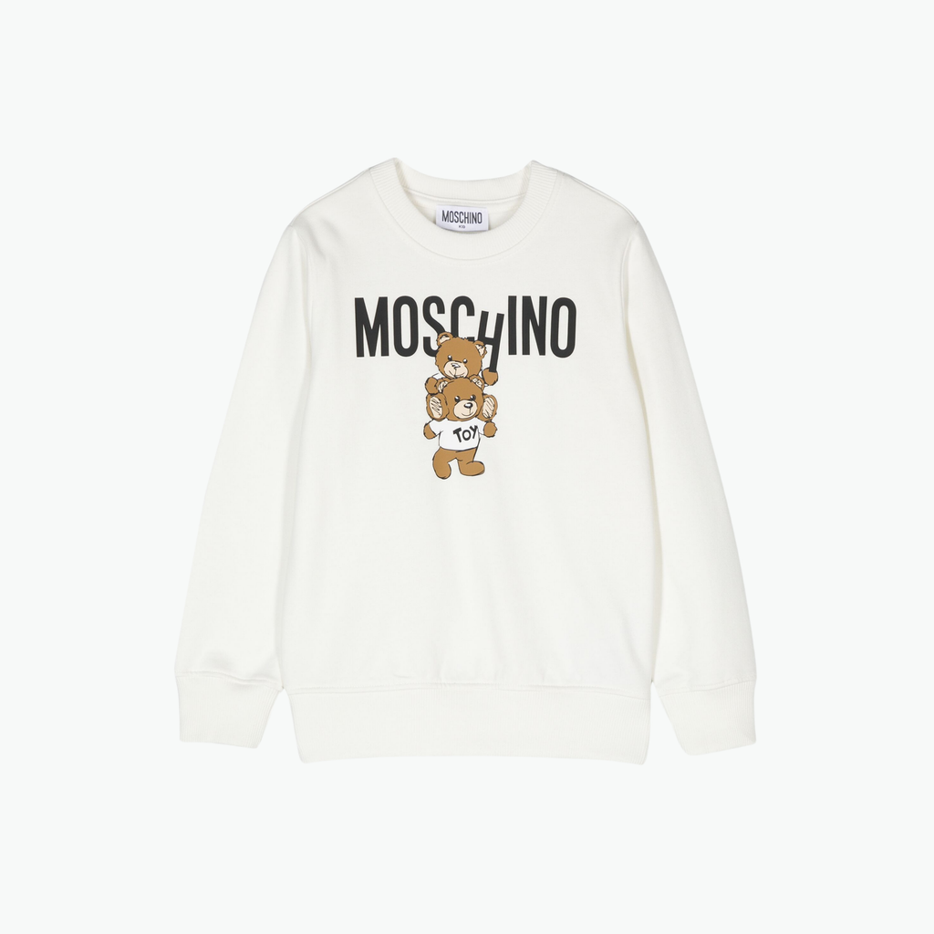 Moschino Kids Ivory Teddy Bear Long Sleeve Shirt