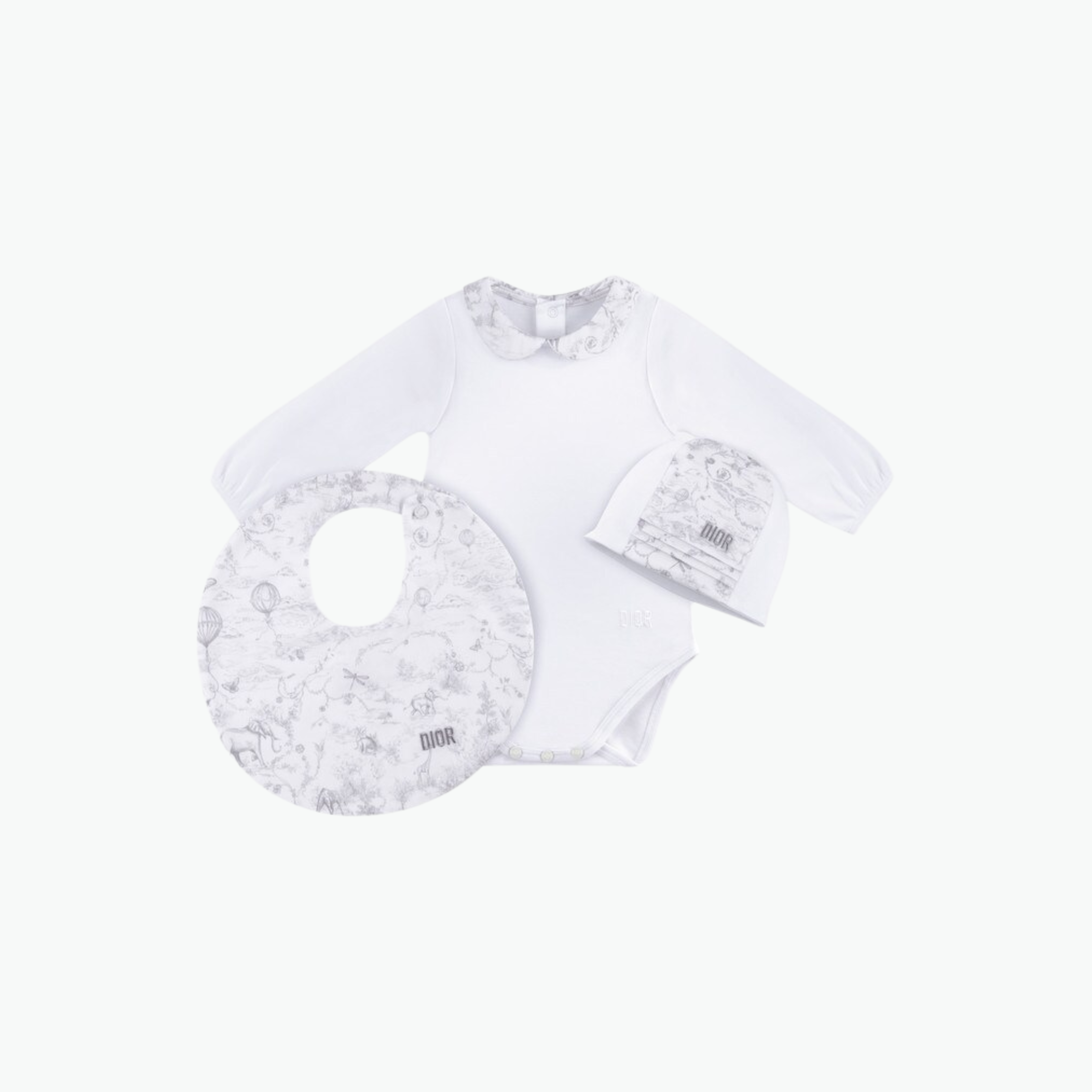 Dior Newborn Gift set Gray Toile de Jouy