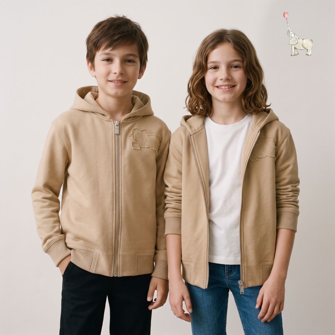 Burberry EKD Cotton Hoodie Beige Size 12Y | Babybrandedshop