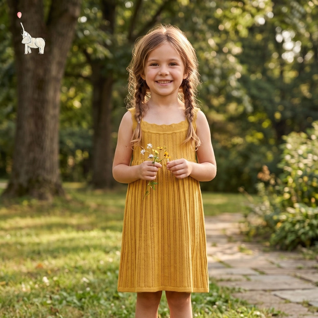 Kekeyo Lola Knit Dress Yellow | 6Y