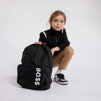 Boss Kids Logo Print Backpack