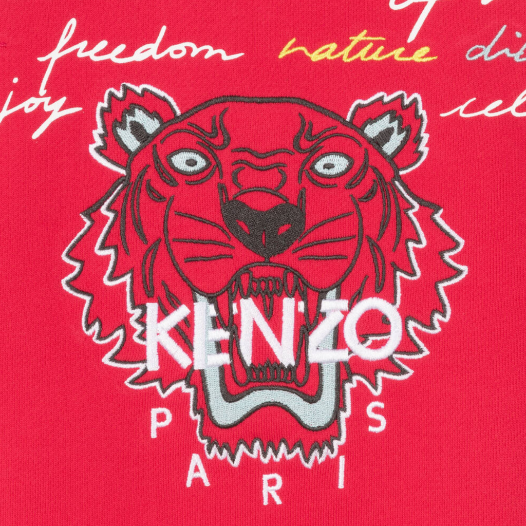 Kenzo Tiger Head Logo Sweatshirt in Cerise pink