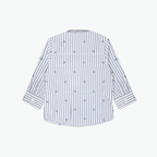 Boss Kids Logo Print Striped Cotton Shirt