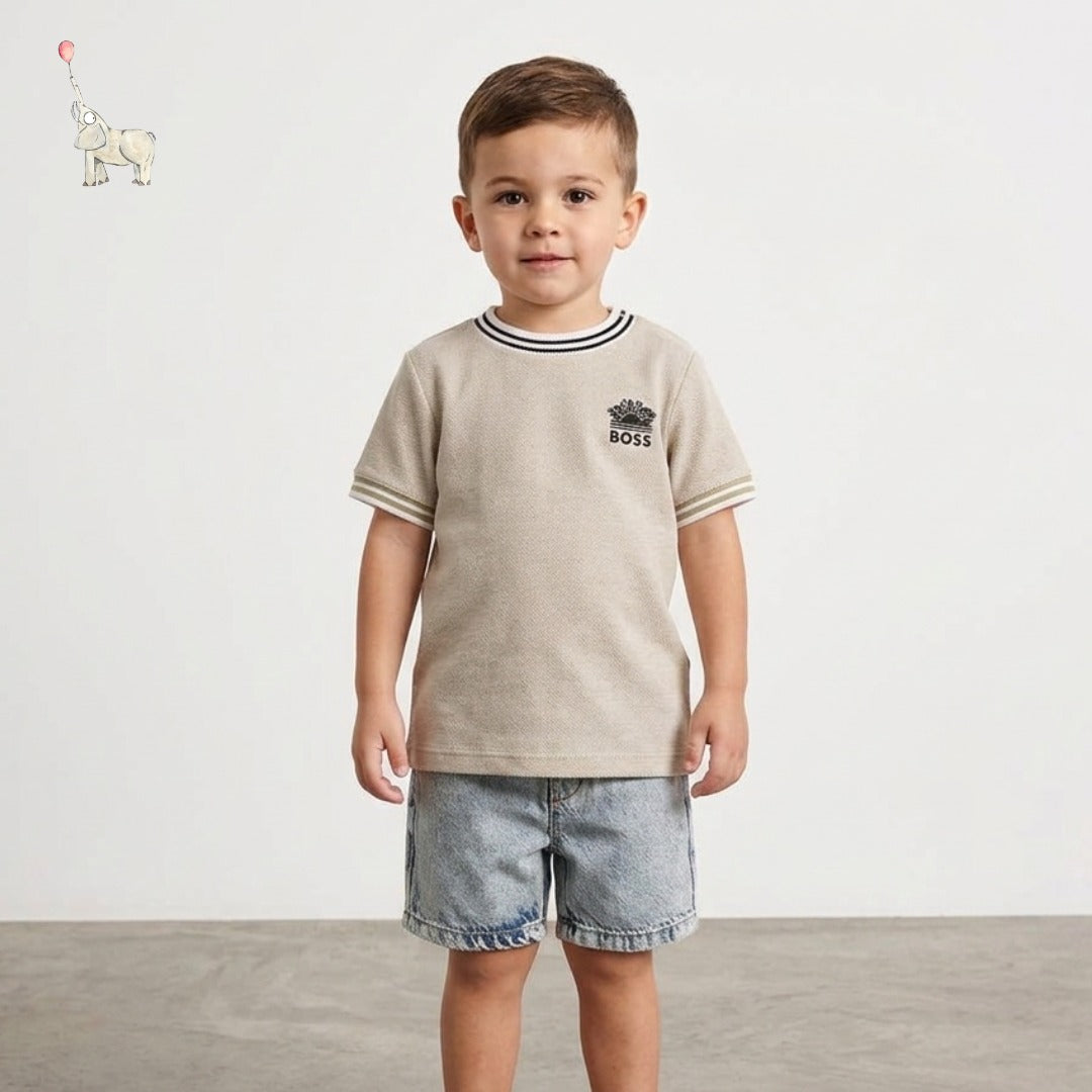 Boss T-shirt Striped Beige | 12M