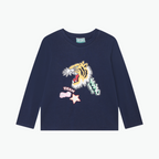 Kenzo Tiger Team Logo Longsleeve in Navy