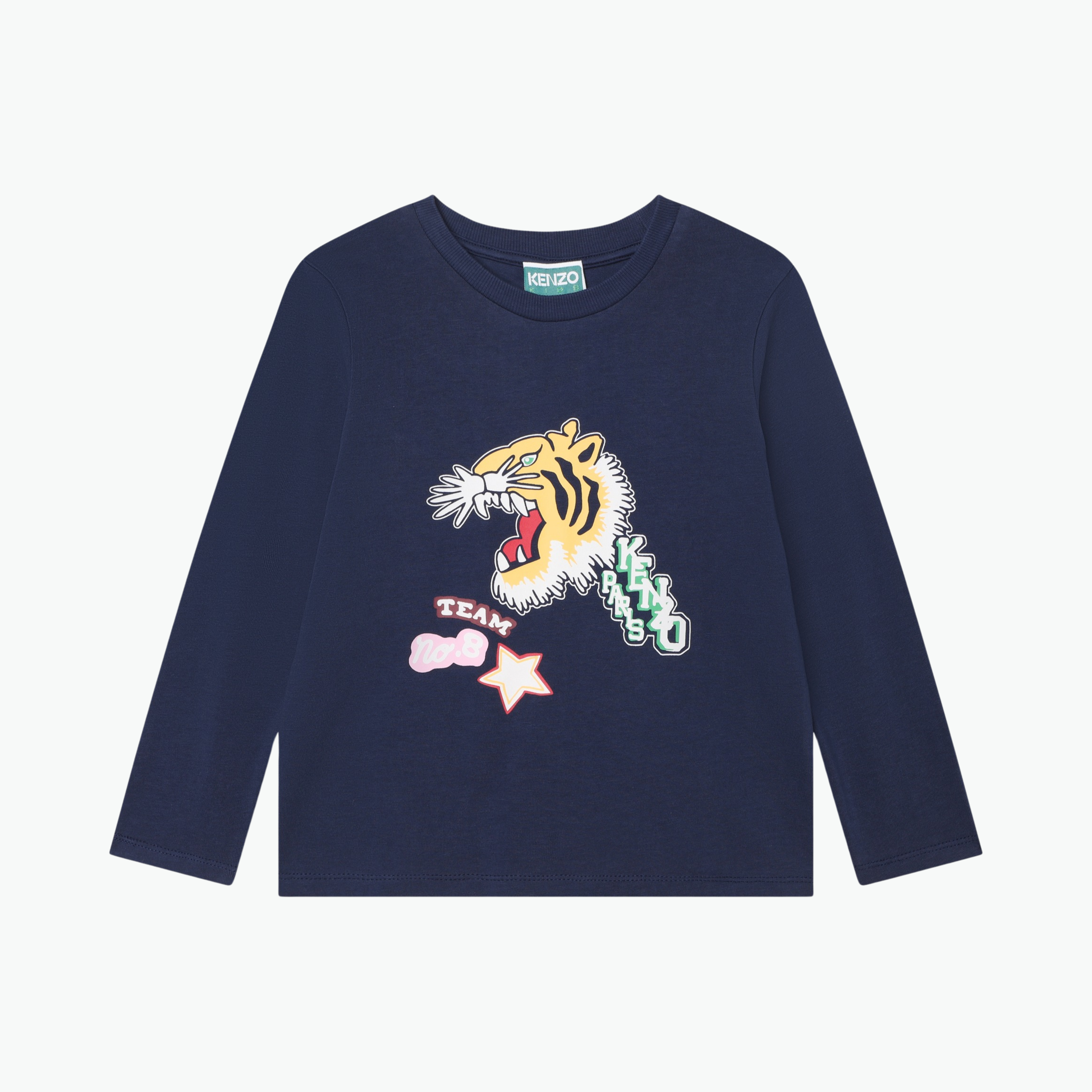 Kenzo Tiger Team Logo Longsleeve in Navy