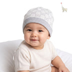 Gucci Intarsia-Knit Wool Beanie GG Logo Grey White Newborn | Babybrandedshop