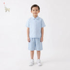 Kekeyo Zayon Blue Short-Sleeve Shirt & Shorts Set