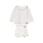 Paz Rodriguez Knitted Bloomer Set in White