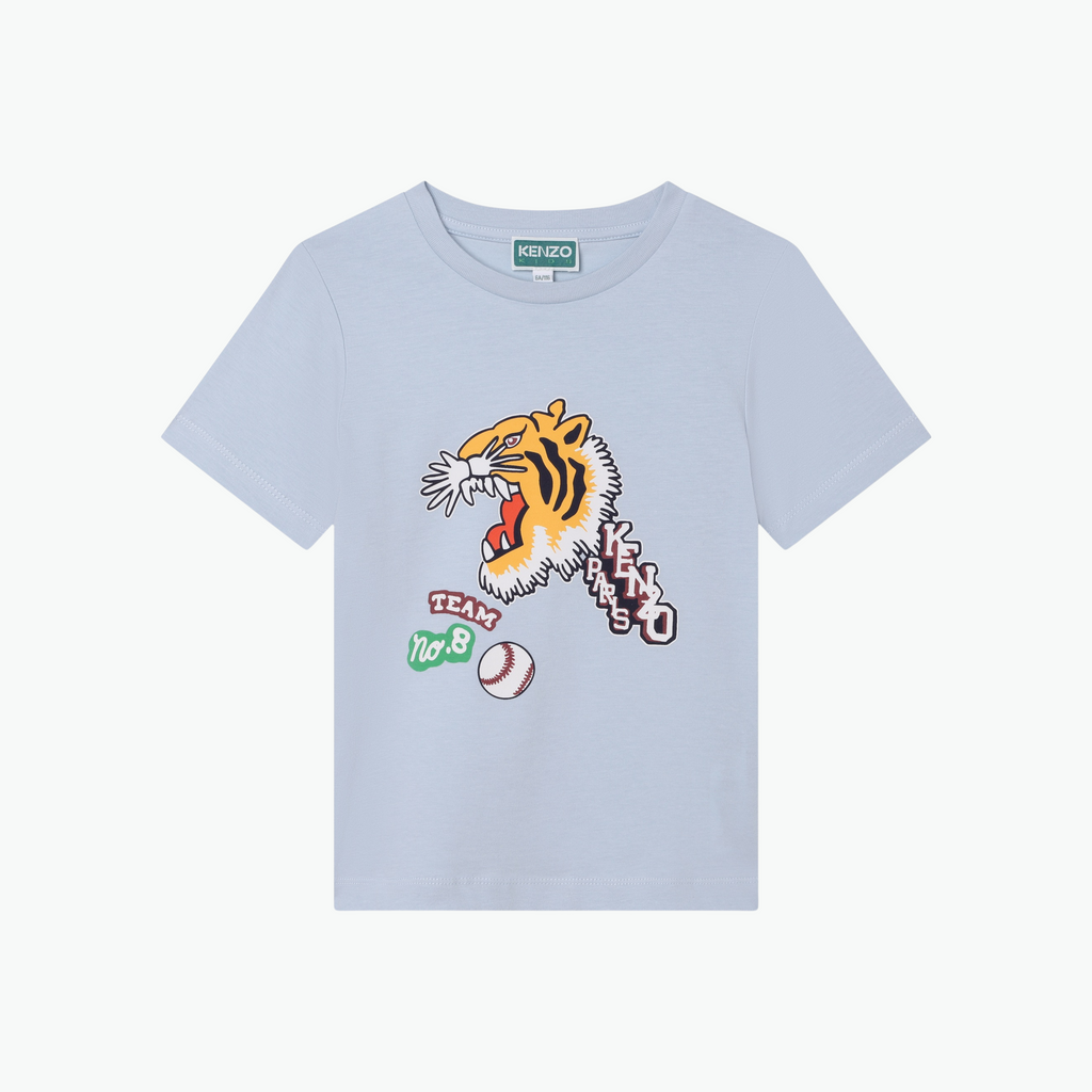 Kenzo Boys Blue Varsity Tiger T-Shirt