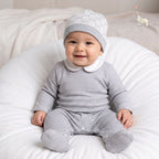 Gucci Intarsia-Knit Wool Beanie GG Logo Grey White Newborn | Babybrandedshop