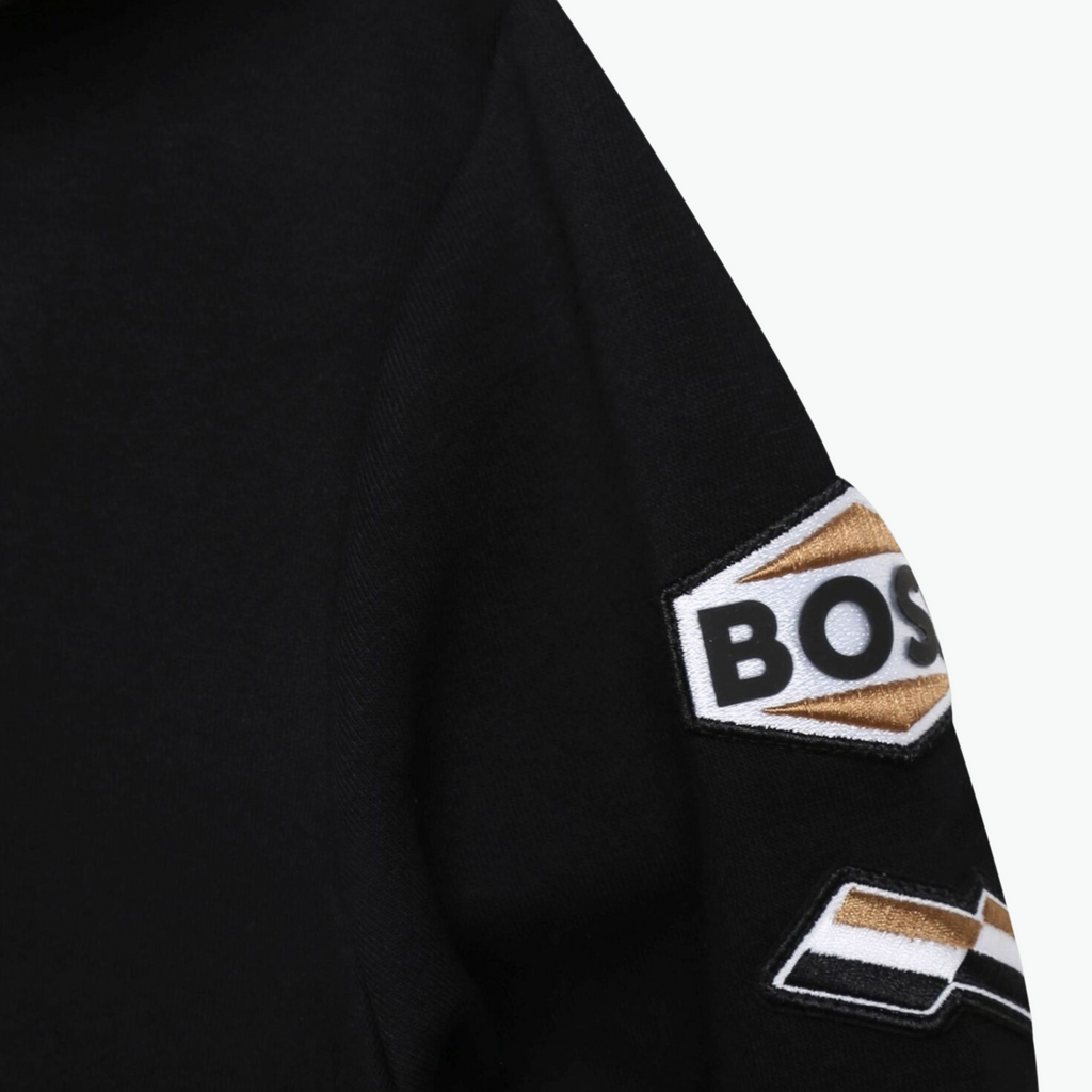 Boss Kids Logo Patch Hooded Jacket