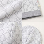 Gucci Intarsia-Knit Wool Beanie GG Logo Grey White Newborn | Babybrandedshop