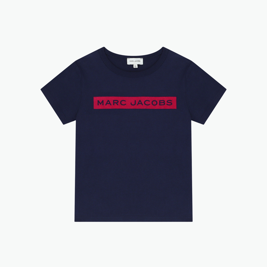 Marc Jacobs Kids Navy Logo Printed T-shirt