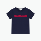 Marc Jacobs Kids Navy Logo Printed T-shirt
