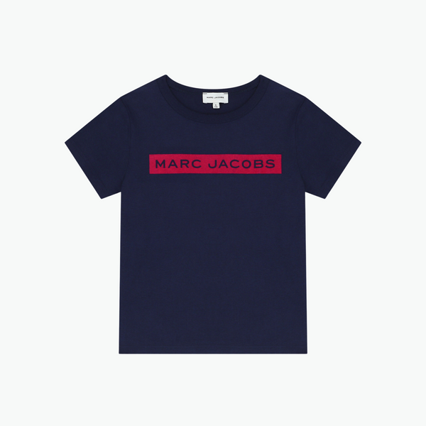 Marc Jacobs Kids Navy Logo Printed T-shirt