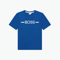 Boss Kids Logo Print T-shirt in Blue