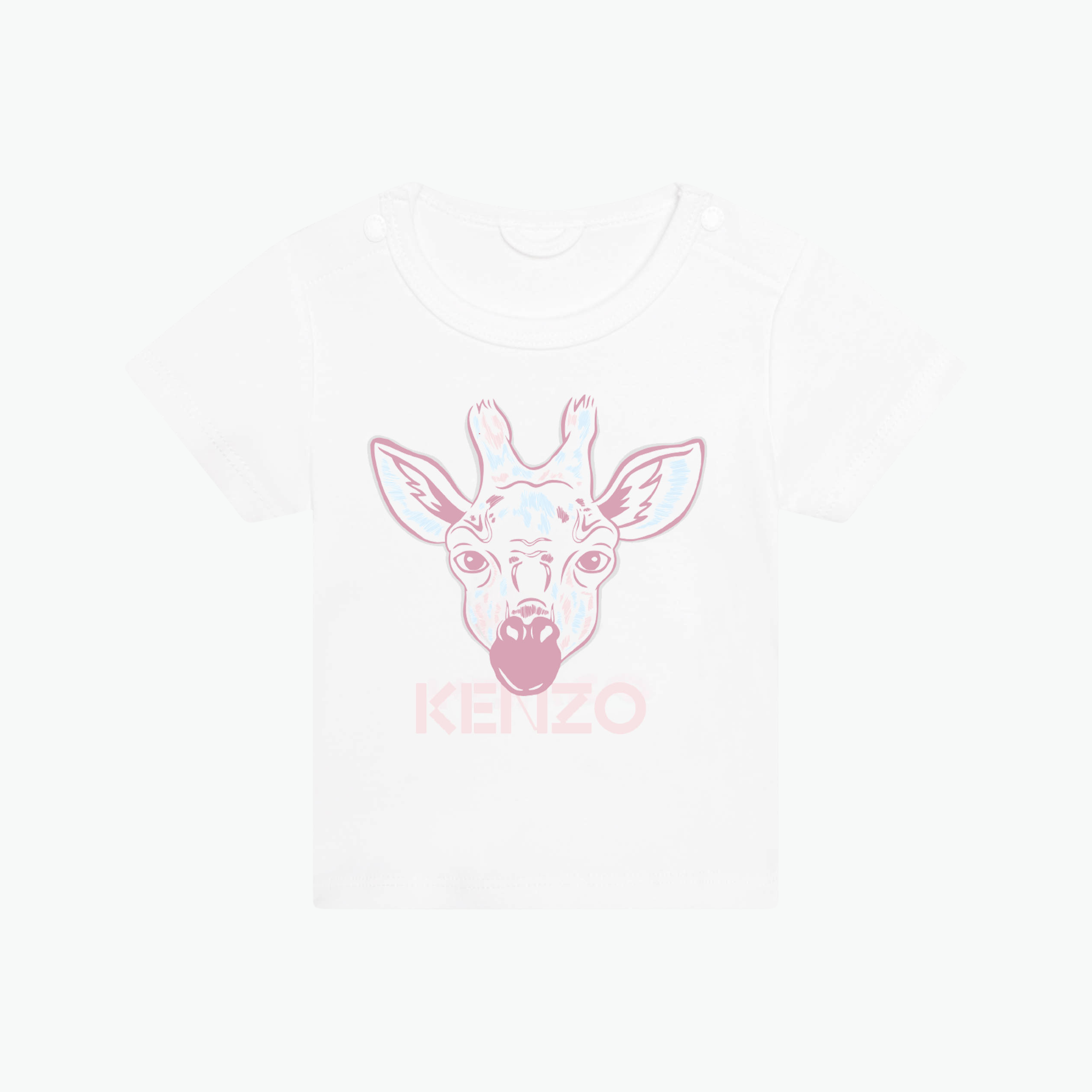 Kenzo Pink Deer T-Shirt in White