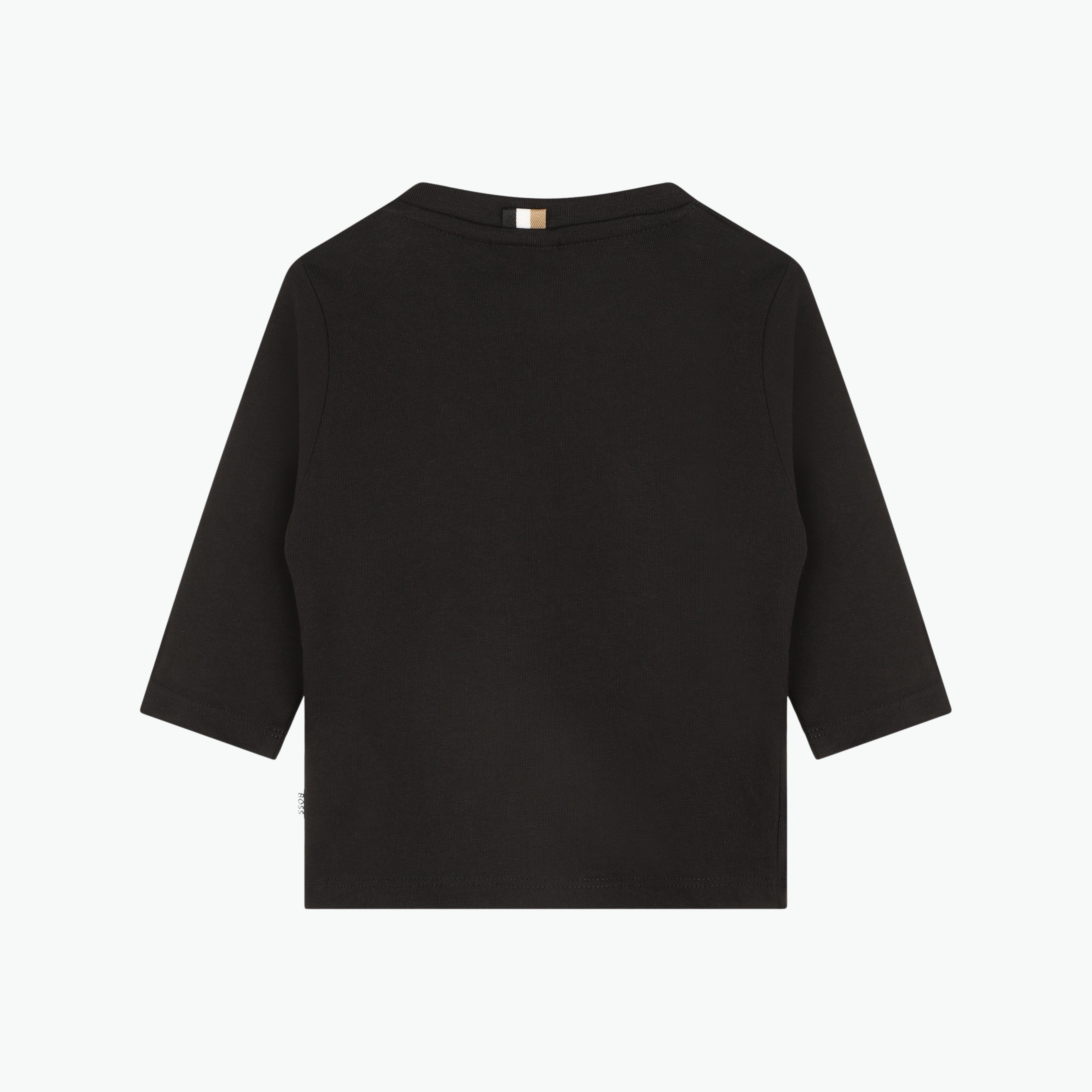 Boss Kids Long Sleeve Cotton T-shirt in Black