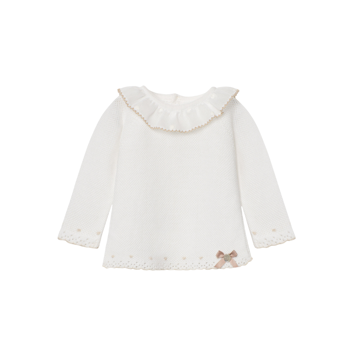 Paz Rodriguez Knitted Bloomer Set in White