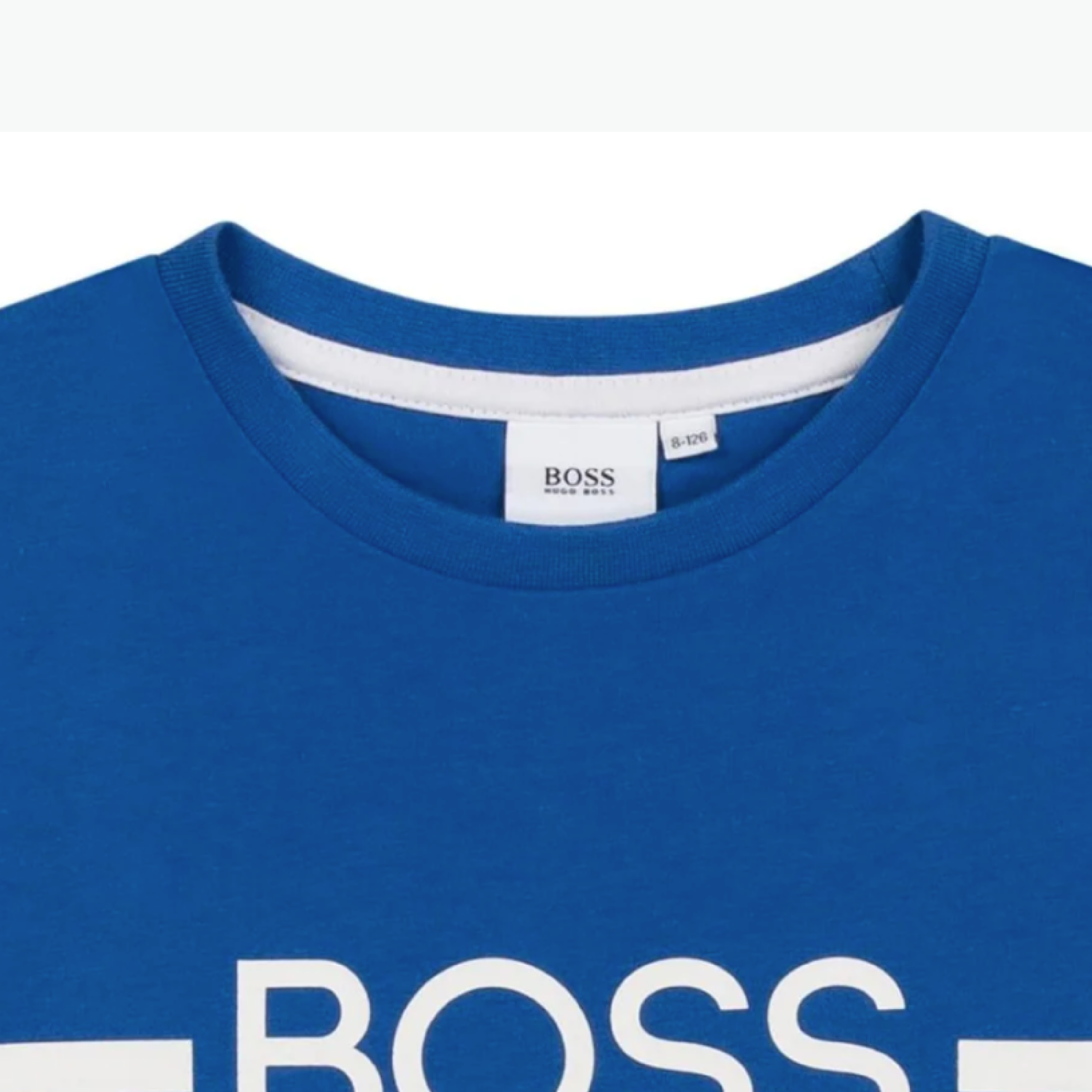Boss Kids Logo Print T-shirt in Blue