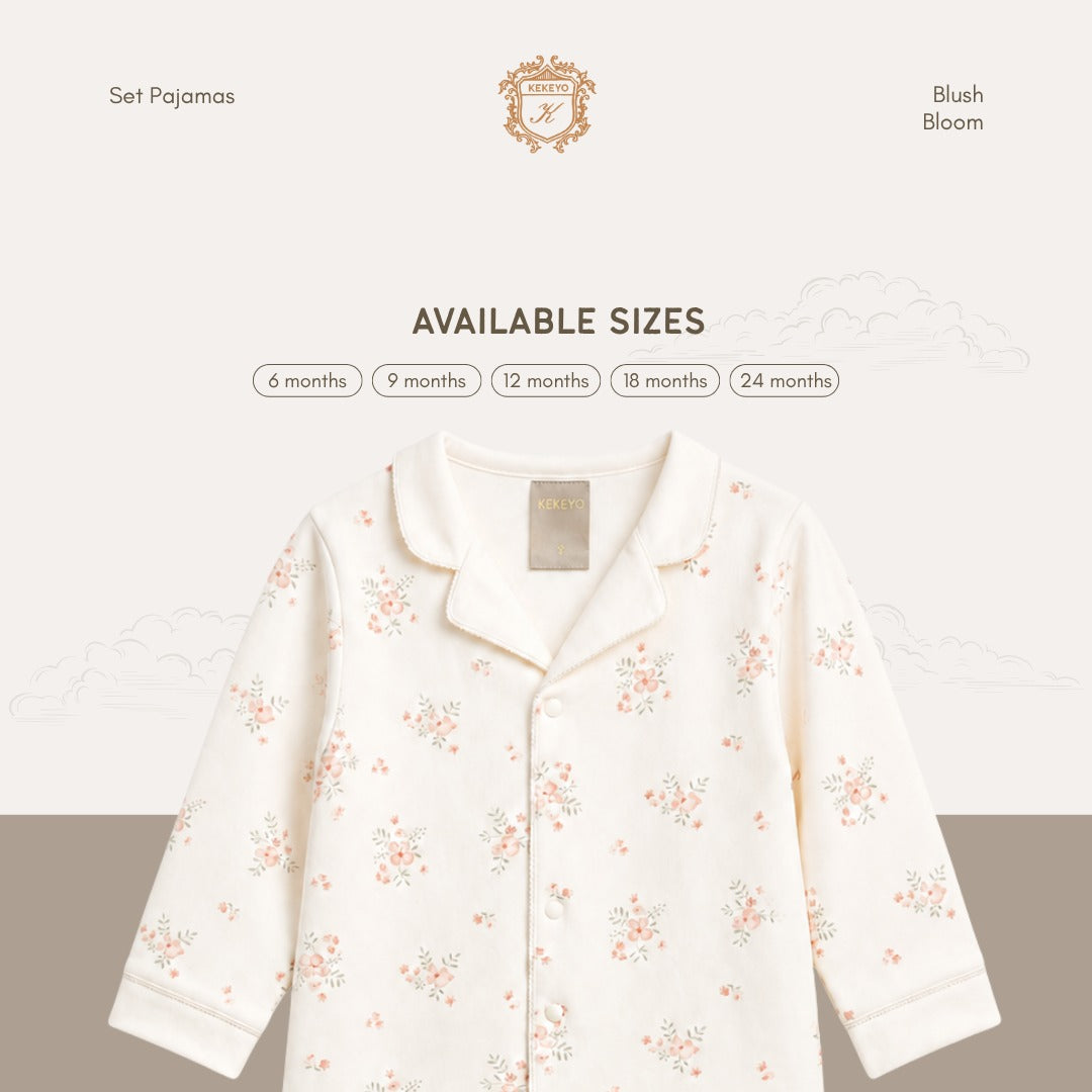 Kekeyo Set Pajamas Blush Bloom | 6M 9M 12M 18M 24M