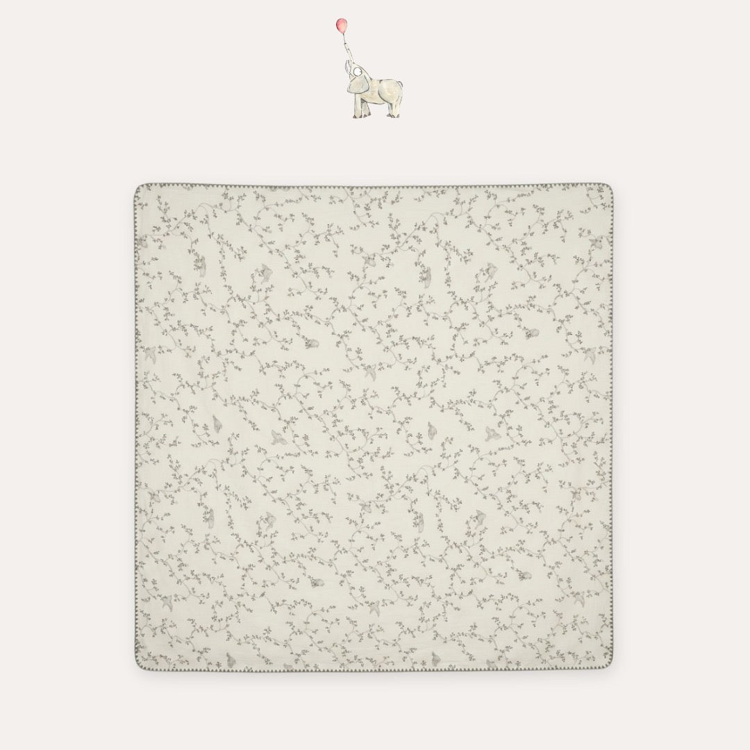 KEKEYO Blanket Cream and Grey Cotton